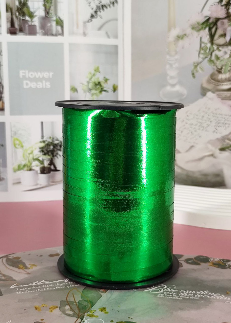 Лента пп 0.5 см *250 ярд металл зеленый