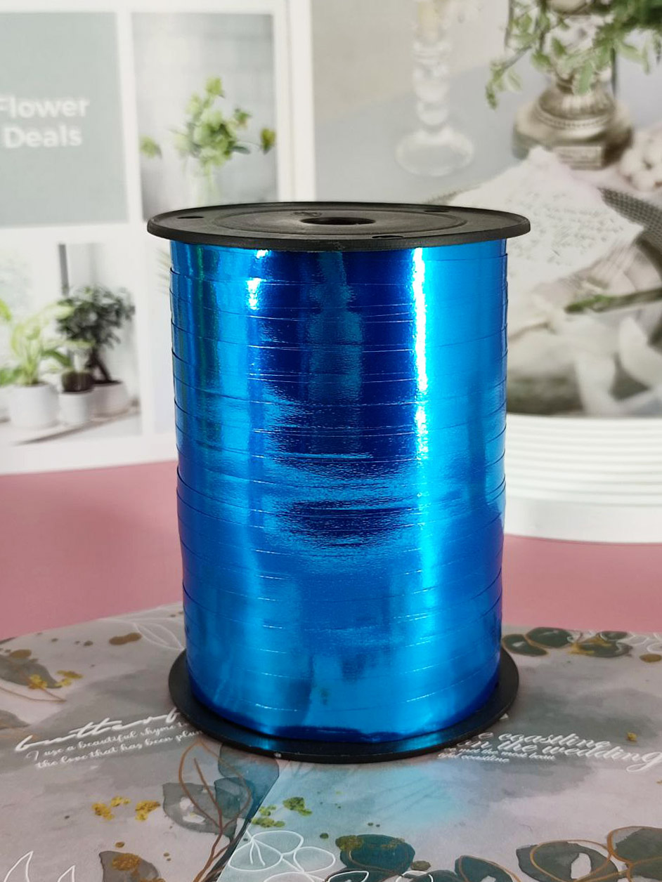 Лента пп 0.5 см *250 ярд металл голубой