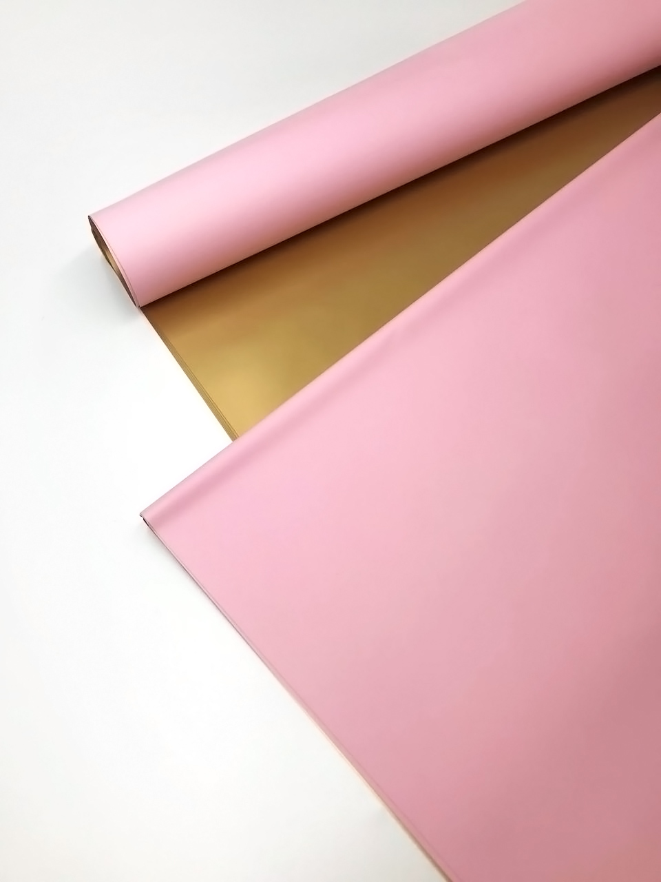 Упаковка для цветов голд 58*58 см 20 листов розовый 166