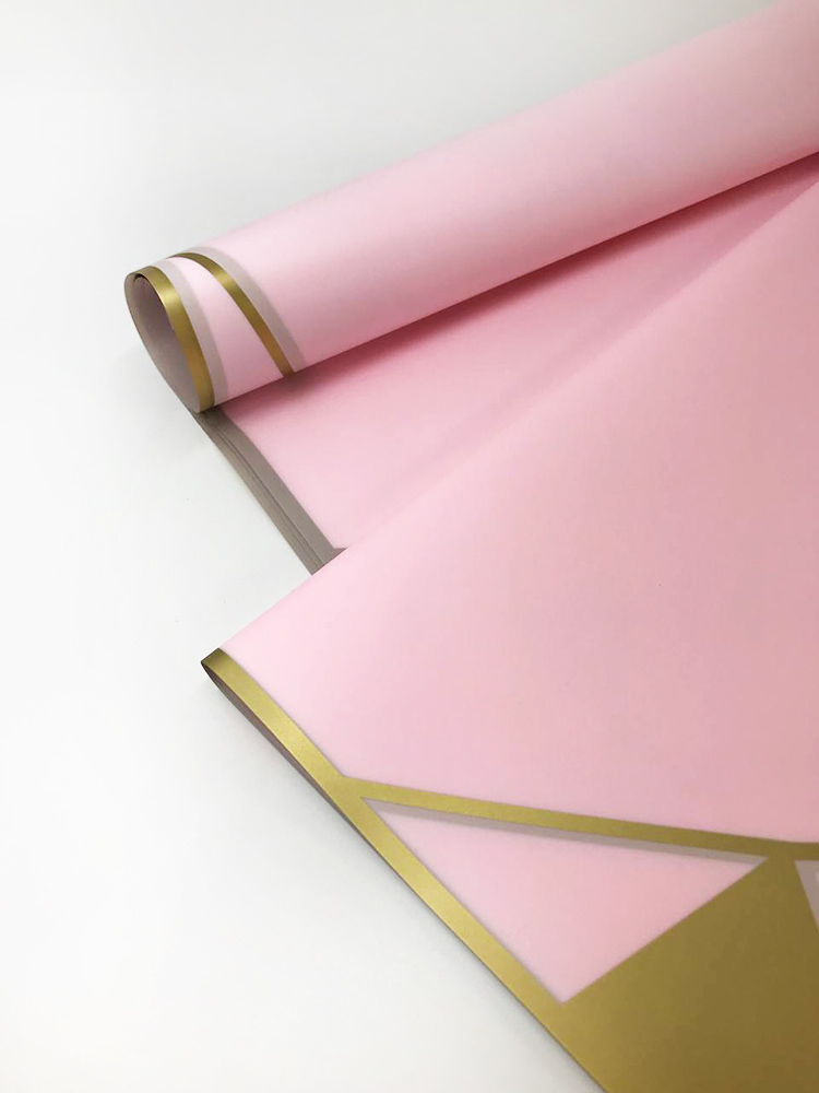 Упаковка для цветов геометрия 58*58 см 20 листов розовый 165