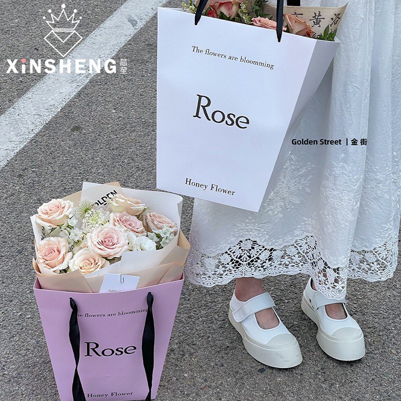 Сумка для цветов ROSE розовая