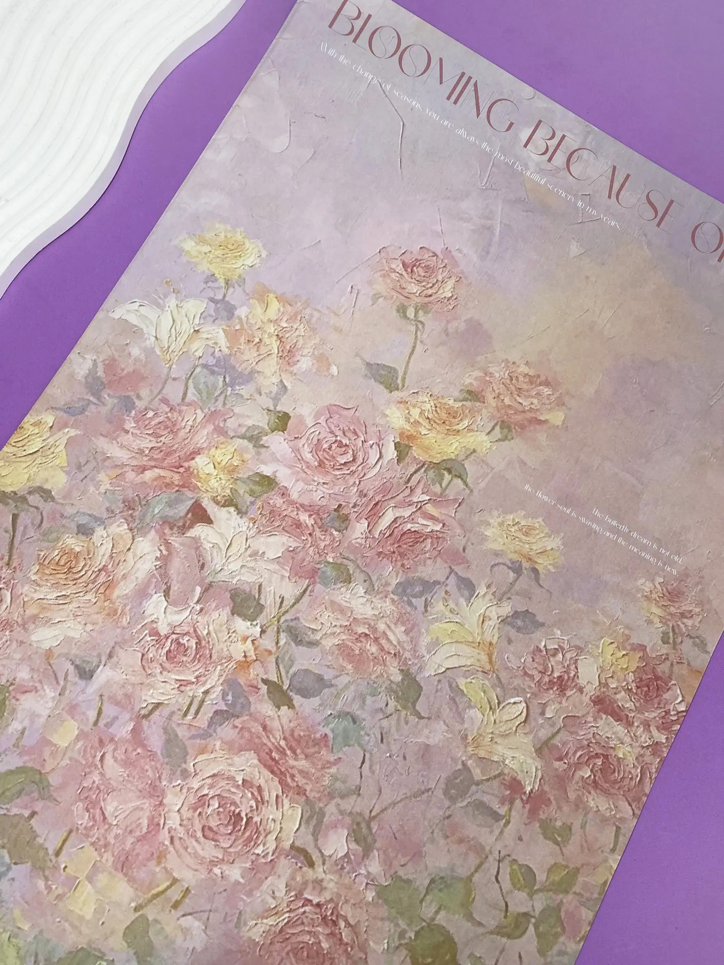 бумага флористическая двусторонняя  Romantic Flowers 49х34 10 листов сиреневый