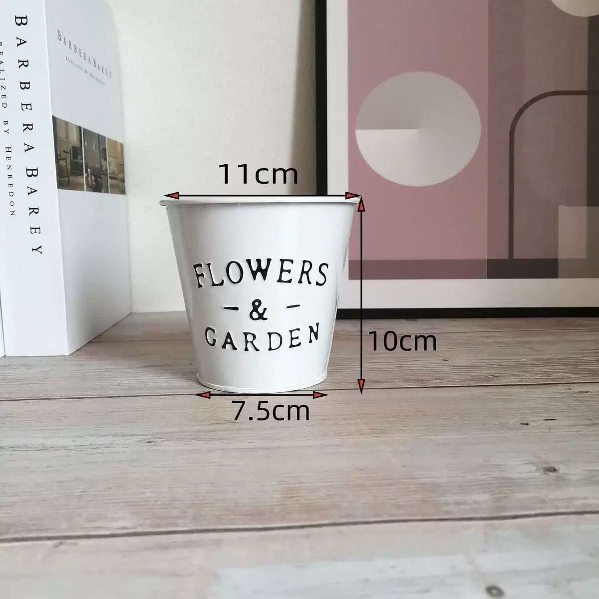 Ведро без ручки Flowers & Garden маленькое белый